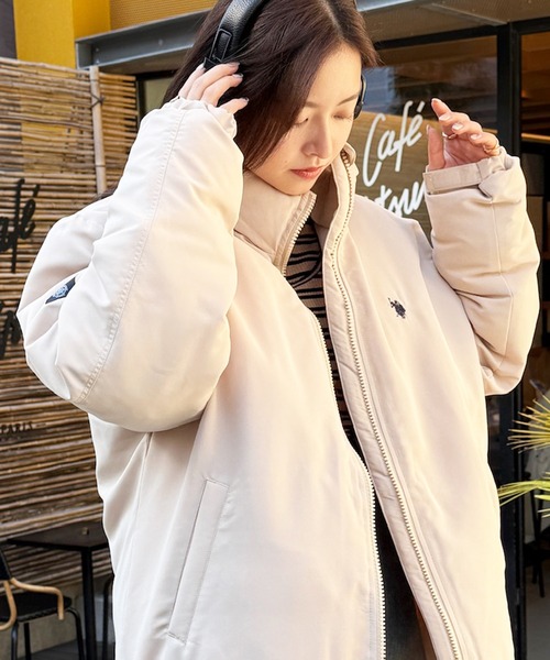 ポロ刺繍 ダウンジャケット ホワイト/ブラック U.S. POLO ASSN.（ユーエスポロアッスン） ダウンジャケット ダウン