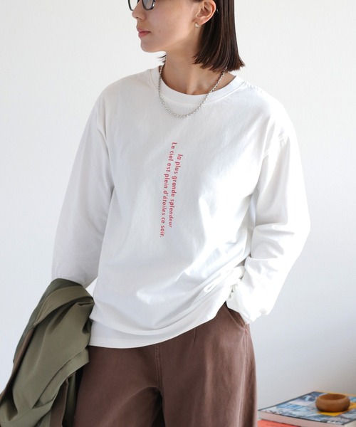未使用品センソユニコm-mefuTシャツロングカットソーオフホワイト cepo（セポ） tシャツ 「前後2way」ロングスリーブロゴTee レディース