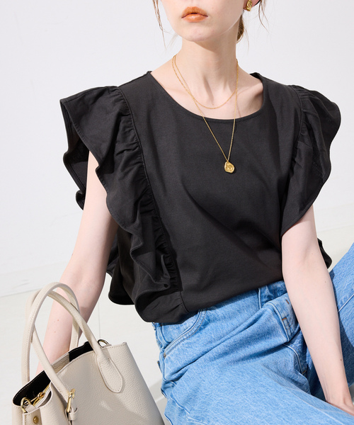 「SLOBE IENA」 ノースリーブトップス FREE チャコールグレー レディース_画像9