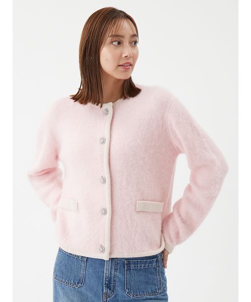 ミラオーウェン　アルパカニットカーディガン　　ジャケット Mila Owen（ミラオーウェン）の「金釦短丈アルパカニットカーデ