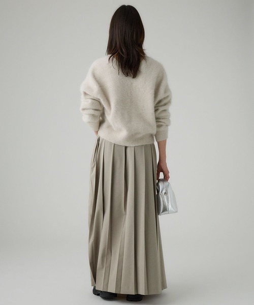 BABYLONE FOXカシミヤニットプルオーバー　ベージュ　長袖 BABYLONE（バビロン） ニット セーター FOXカシミヤ2WAYプルオーバー