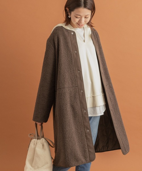 「URBAN RESEARCH Sonny Label」 ノーカラーコート FREE ブラック レディース_画像3