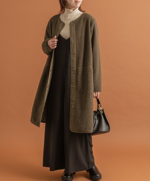 「URBAN RESEARCH Sonny Label」 ノーカラーコート FREE ブラック レディース_画像4