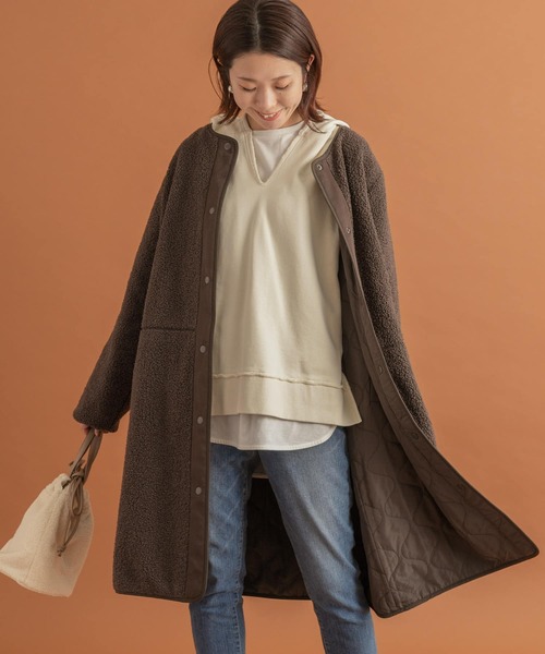 「URBAN RESEARCH Sonny Label」 ノーカラーコート FREE ブラック レディース_画像7