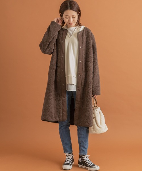 「URBAN RESEARCH Sonny Label」 ノーカラーコート FREE ブラック レディース_画像9