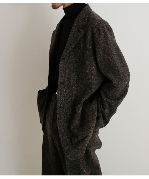 ジャケット テーラードジャケット PORT BY ARK / ポートバイアーク：British Tweed Jacket：PO18-JK01「COR」の画像