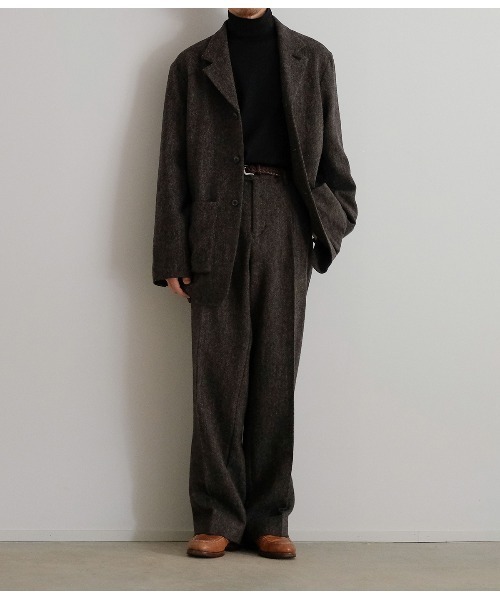 ジャケット テーラードジャケット PORT BY ARK / ポートバイアーク：British Tweed Jacket：PO18-JK01「COR」の画像