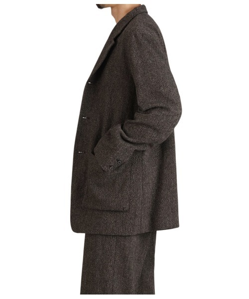 ジャケット テーラードジャケット PORT BY ARK / ポートバイアーク：British Tweed Jacket：PO18-JK01「COR」の画像