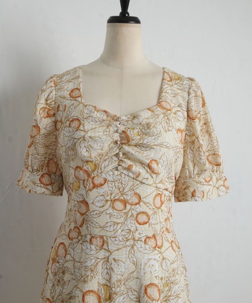 「tocco closet」 半袖ワンピース M オレンジ レディース_画像7