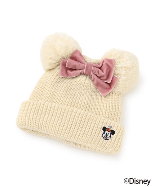 petit main ニット帽 ニットキャップ 「Disney」W梵天ニット帽 キッズ