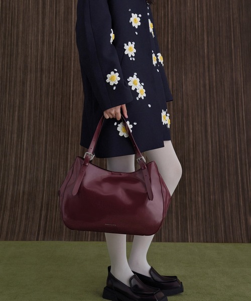 CHARLES & KEITH バーガンディ トートバッグ CHARLES ＆ KEITH（チャールズ&キース） 「CHARLES & KEITH」 トート