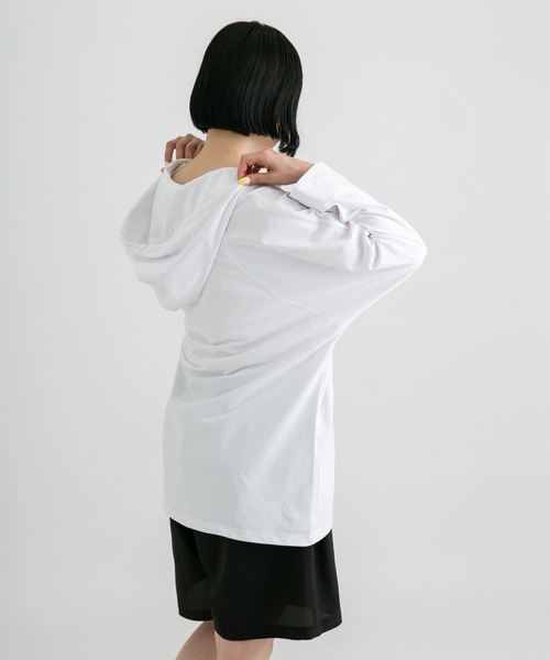 「EKAL」 プルオーバーパーカー ONE ブラック レディース_画像4