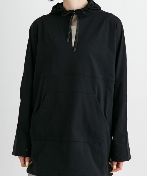 「EKAL」 プルオーバーパーカー ONE ブラック レディース_画像6