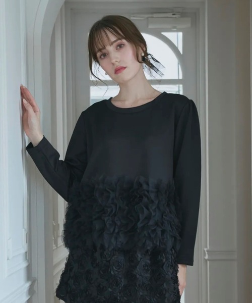 Myu（ミュー） tシャツ 裾チュールフリルトップス レディース