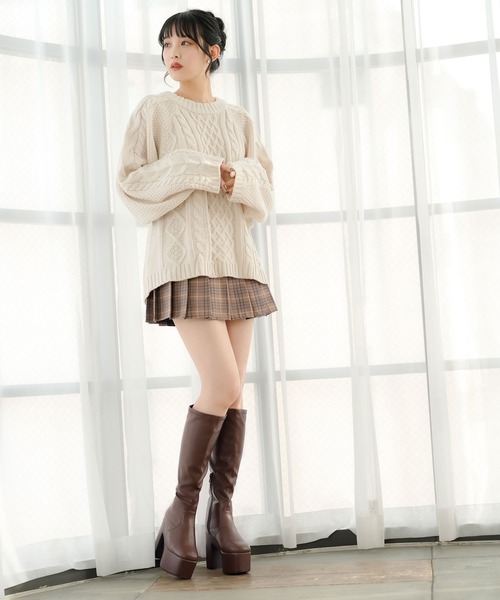 「Newlyme」 ヒールサンダル 22.5cm クリアブラック レディース_画像7