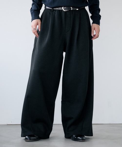 Adoon plain ワイドパンツ パンツ 2-Tuck Wide Curve Sweat Pants / 2