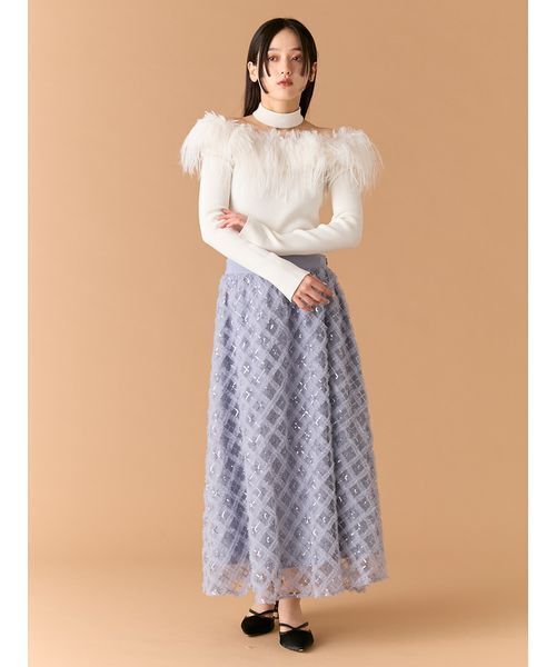 LILY BROWN クロスチュールボリュームスカート　新品タグ付き クロスチュールボリュームスカート(ロングスカート)｜スカート｜LILY