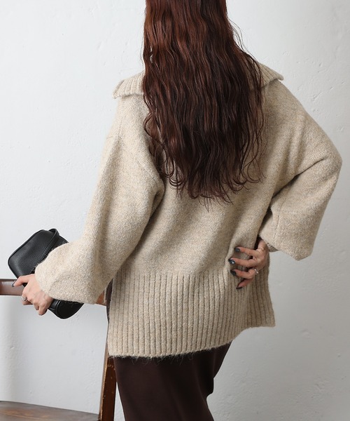 サムソナイト イタリア製 セーター ニット ハーフジップ アルパカ