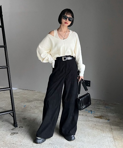 「PAGEBOY」 長袖ニット FREE ブルー レディース_画像4