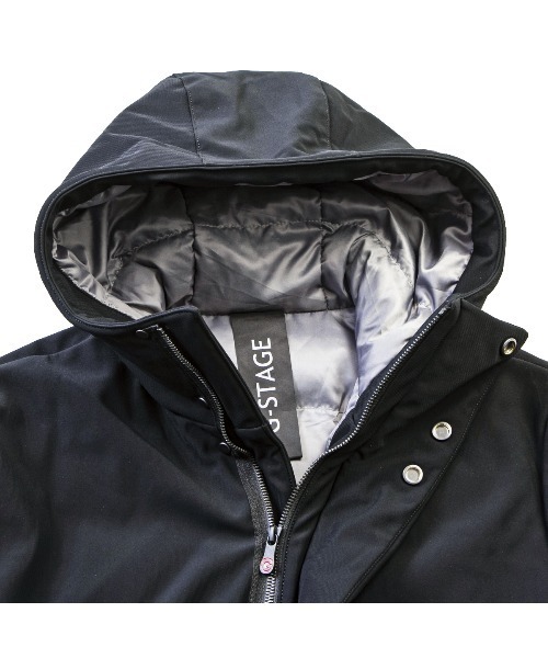 「g-stage」 ダウンコート 46 ブラック メンズ_画像8
