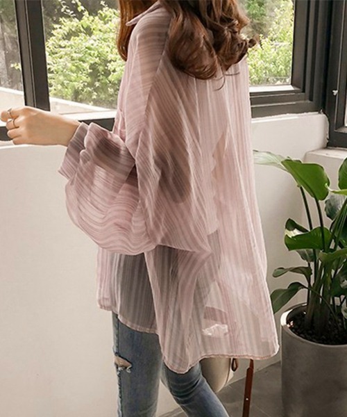 「Miniministore」 「BiBiJia」長袖ブラウス X-LARGE ピンク レディース_画像3