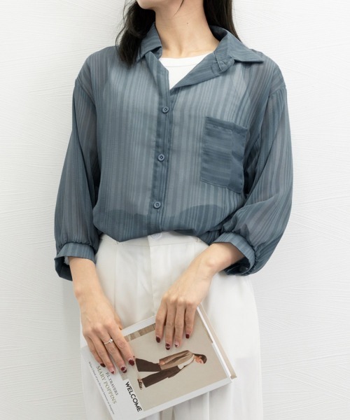 「Miniministore」 「BiBiJia」長袖ブラウス X-LARGE ピンク レディース_画像8