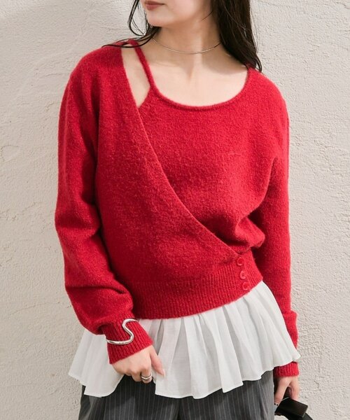 mystic（ミスティック） ニット セーター ペプラムドッキングニット