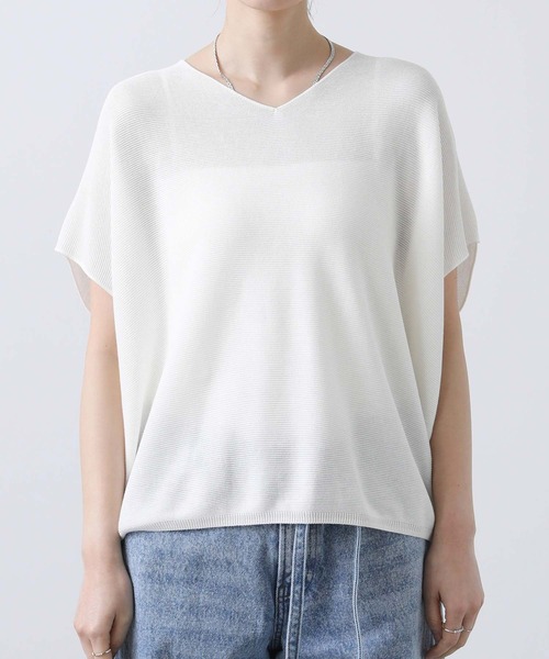 「Gready Brilliant」 半袖ニット 38 オフホワイト レディース_画像5