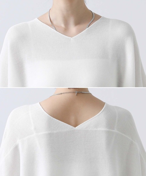 「Gready Brilliant」 半袖ニット 38 オフホワイト レディース_画像7