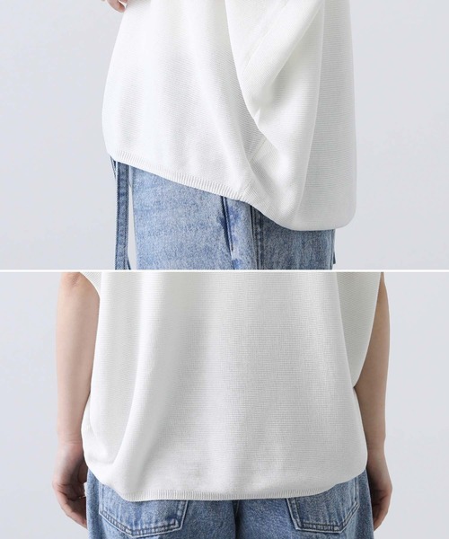 「Gready Brilliant」 半袖ニット 38 オフホワイト レディース_画像8