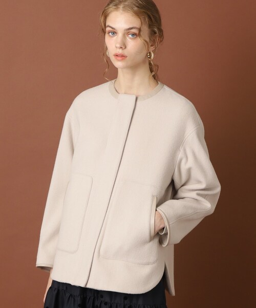 ドレステリア　ノーカラージャケット　34 XS コート　DRESSTERIOR DRESSTERIOR（ドレステリア） ノーカラーコート 34 オレンジ