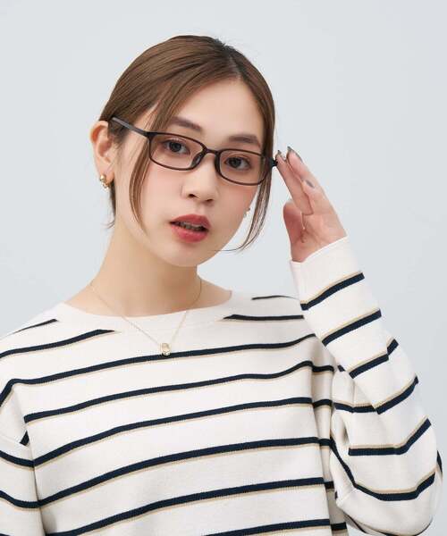Zoff（ゾフ） 伊達メガネ メガネ 眼鏡 スクエア型 メガネ｜横長 軽量