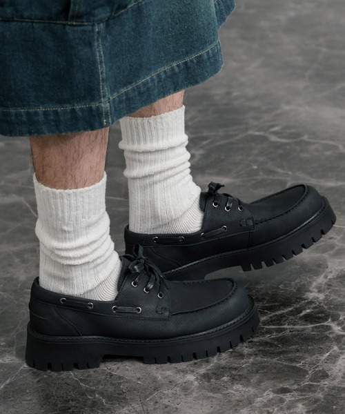 Rocky Monroe（ロッキーモンロー） デッキシューズ フェイクレザー厚底