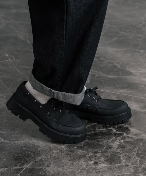 Rocky Monroe（ロッキーモンロー） デッキシューズ フェイクレザー厚底