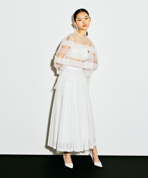 ブラウス シャツ 「LOULOU WILLOUGHBY」チュールレースブラウス レディースの画像