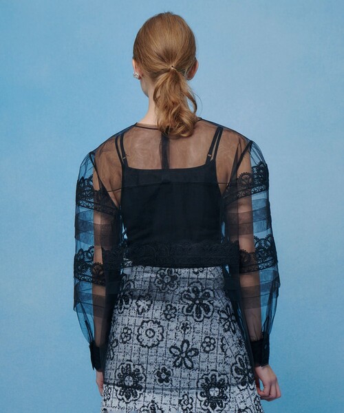 ブラウス シャツ 「LOULOU WILLOUGHBY」チュールレースブラウス レディースの画像