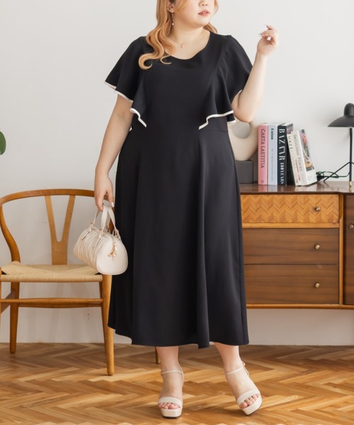 「CLETTE」 ノースリーブワンピース 3L サンドグレー レディース_画像6