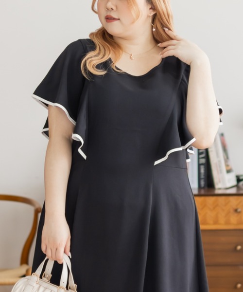 「CLETTE」 ノースリーブワンピース 3L サンドグレー レディース_画像7
