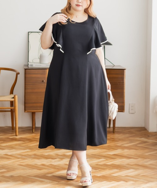 「CLETTE」 ノースリーブワンピース 3L サンドグレー レディース_画像8