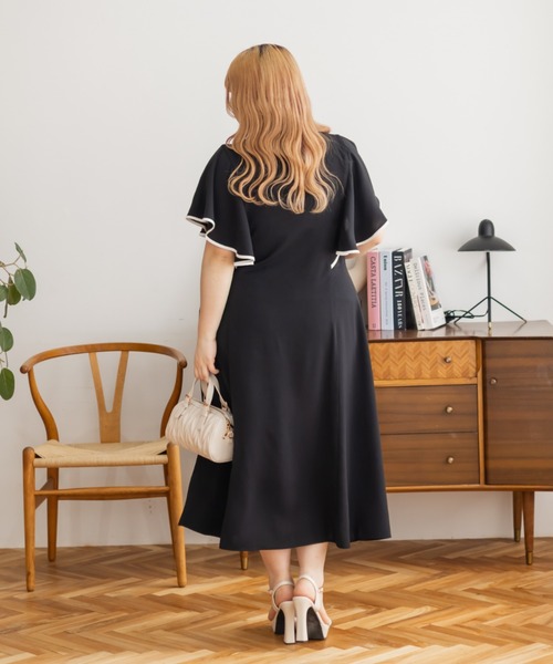 「CLETTE」 ノースリーブワンピース 3L サンドグレー レディース_画像9