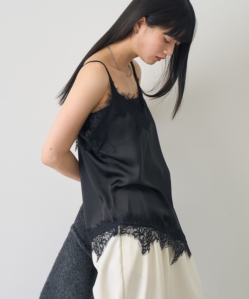 NOGLE キャミソール 「NOGLE/ノグル」サテンレースアシメキャミソール