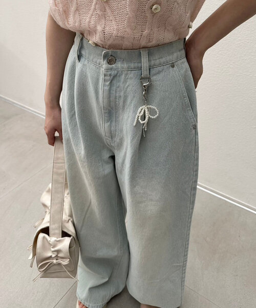 [OLIVE des OLIVE] Denim брюки MEDIUM оттенок черного прочее женский 