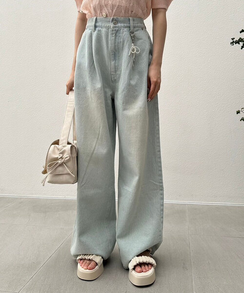 [OLIVE des OLIVE] Denim брюки MEDIUM оттенок черного прочее женский 