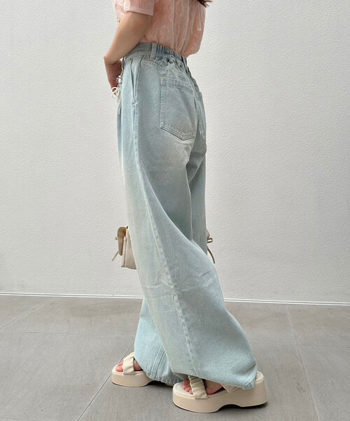 [OLIVE des OLIVE] Denim брюки MEDIUM оттенок черного прочее женский 