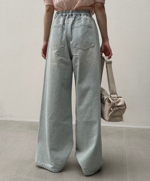[OLIVE des OLIVE] Denim брюки MEDIUM оттенок черного прочее женский 