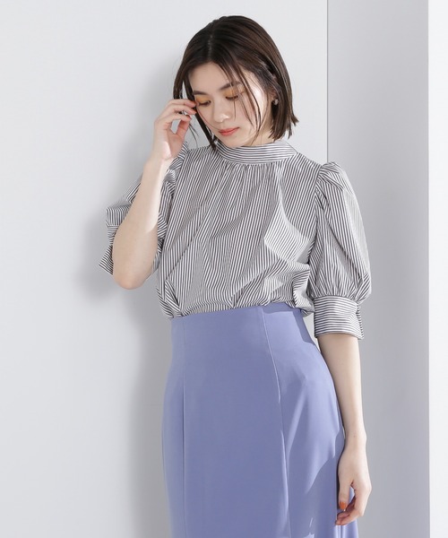 「NATURAL BEAUTY BASIC」 半袖ブラウス SMALL ブルー系その他 レディース_画像9