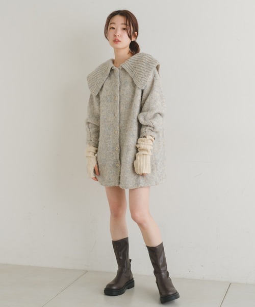 「Kastane」 ニットカーディガン FREE グレー レディース_画像6