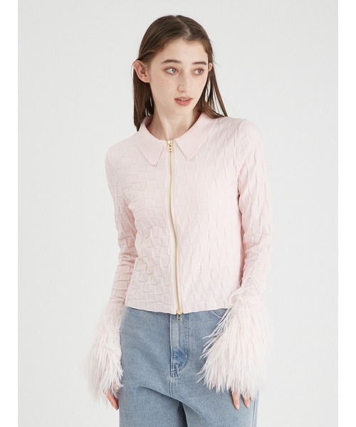 「FURFUR」 ニットカーディガン ONE SIZE ピンク レディース_画像6