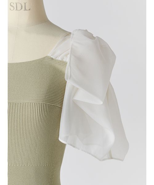 SNIDEL（スナイデル） ワンピース 半袖 Sustainableリボンライク