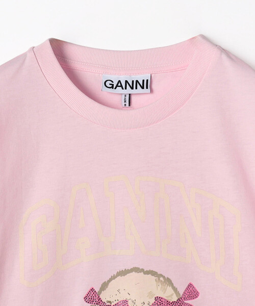 tシャツ GANNI/ガニー Basic cotton Jersey T-shirt / A1050062 / フロントプリント 半袖Tシャツの画像